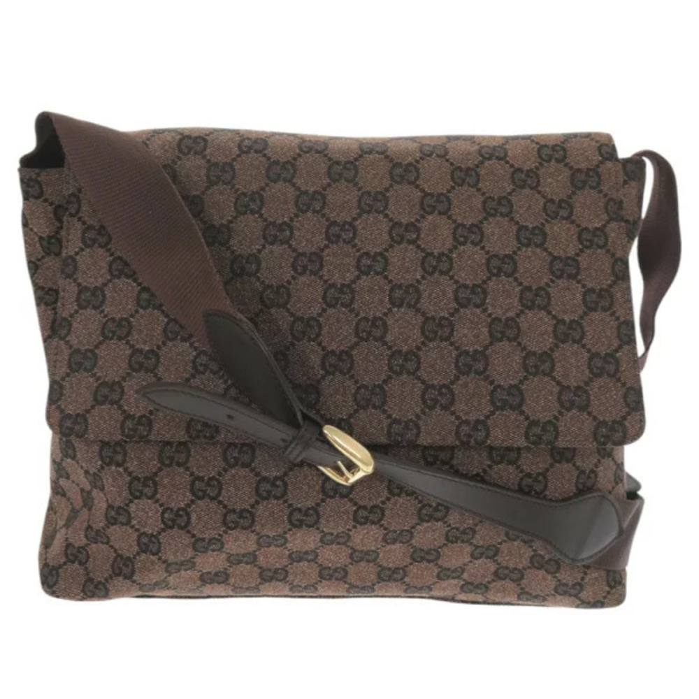 Gucci GG canvas dark brown shoulder bag